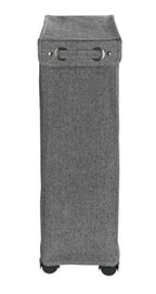 WENKO Slim Laundry Basket with Wheels, Thin Laundry Hamper, Rolling Laundry Bin with Lid, Space Saving Narrow Laundry Hamper for dirty Clothes Storage, 23.6 x 15.8 x 7.3 in, Gray - color: Black & White Tweed