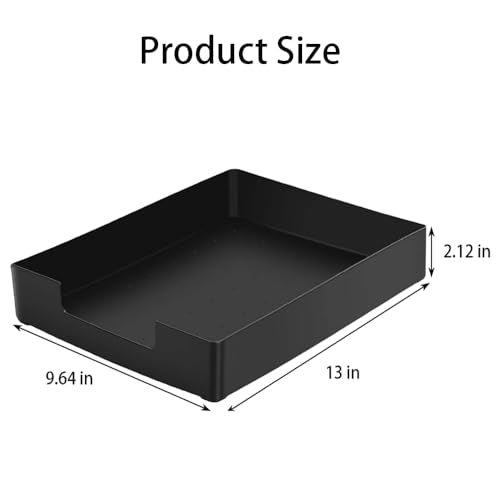Letter-Size Tray, 2 PCS Desk Drawer Organizer, A4 Stackable Plastic Paper Tray for Office, School, Home Storage, and Storage Containers for Gift Wrap, and Crafts (2X Black) - color: 2x Black