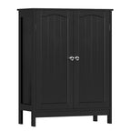 Iwell Bathroom Cabinet, Bathroom Storage Cabinet with 2 Doors & 3 Shelves, 3 Heights Available, for Living Room, Entryway, Kitchen, Home Office, Black - color: Black