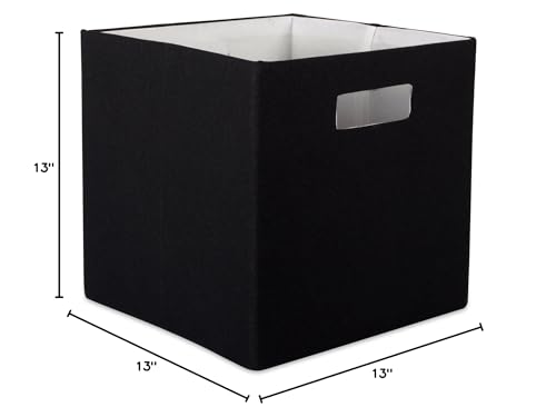 DII Poly-Cube Storage Collection Hard Sided, Collapsible Solid, Large, Black - color: Black, size: Large Square, 13x13x13"