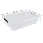 3 Packs 40 Quart Large Under Bed Storage Box, Wheeled Under Bed Storage Containers, Clear - size: 40 Quart