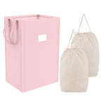 MCleanPin 220L Pink Laundry Hamper Large Collapsible Basket with Laundry Bags, Dirty Clothes Hamper,Laundry Basket with Handles,Washable Laundry Bags,Foldable Dorm Hamper for College (Rose Pink) - color: Pink