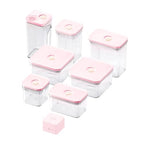 VAKUEN Premium Airtight Food Storage Containers ROSE 8P/SET, 6pcs Container, 1pcs Water Pitcher and Vacuum Sealer. Patented Double Silicone Lining, 100% Leak Proof, BPA-FREE