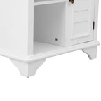 Multifunctional End Table Side Table with a Shutter Style Door and 2 Woven Grass Baskets, Sofa Side Narrow Table, Wood Bedside Nightstand for Living Room Bedroom (White-4.7) - color: White-4.7