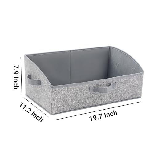 3 Pack Closet Organizers, Foldable Clothes Storage Organizers with Handles, Large Capacity, Sturdy Drawer Storage Boxes for Clothing, Underwear, Books, Shelves, Wardrobe Organizing, Grey - color: Grey