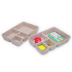 Welaxy Drawer Organizer tray 4 Compartments Nordic Cereal Natural Felt Divider for closet kitchen home office aesthetic wabi-sabi Scandinavian-chic hygge sleek lifestyle (Oatmeal) - color: Oatmeal