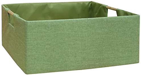 Storage Bin for Shelves Rectangle Closet Baskets Foldable Box with Handles, Gray Storage Bins, Storage Boxes for Home Office Car Dormroom - color: Green