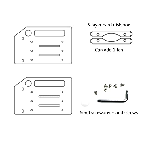 Hard Drive Bay Holder 3.5'' Multi-Layers Hard Disk Bracket HDD Mounting Bracket Kit, Transparent Mechanical Hard Disk Box Storage Organizer Case Rack with Cooling Fan Space (3 Layers) - style: 3 Layers