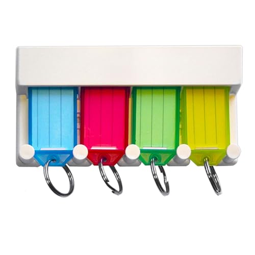Lucky Line Key Tag Rack with 4 Tags, Multi Color (60540) - color: 4 Tag - Key Rack
