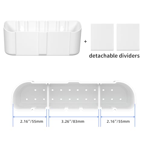 suptek Remote Control Holder Wall Mount，Hole-Free TV Remote Holder for 3 or 4 Remotes, White, Quantity 2, (S4W2) - color: White-2 Pack