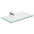 JQK Bathroom Glass Shelf Chrome, Tempered Glass Shower Storage 8 by 5 inches, 304 Stainless Steel Polished Chrome Wall Mount, TGS101L8-CH - color: Chrome, size: 8 Inch (1 Pack)