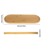 Bamboo soap Dispenser Tray, Bathroom Countertop T ray Kitchen T ray Bamboo T ray Sink Tray Dresser Jewelry Ring Dish, Comestic Holder Bathtub Organizer, Ideal for Jewelry, Cosmetics（ 24 × 8 cm） - style: Extended ellipse