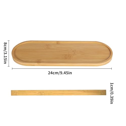 Bamboo soap Dispenser Tray, Bathroom Countertop T ray Kitchen T ray Bamboo T ray Sink Tray Dresser Jewelry Ring Dish, Comestic Holder Bathtub Organizer, Ideal for Jewelry, Cosmetics（ 24 × 8 cm） - style: Extended ellipse