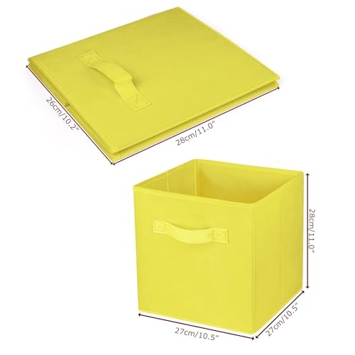 2 Pcs Storage Cubes, 10.5 Inch Collapsible Storage Bins, Fabric Foldable Bins for Organization, Durable Storage Bins for Closet, Shelves, Offices (Yellow) - color: Yellow