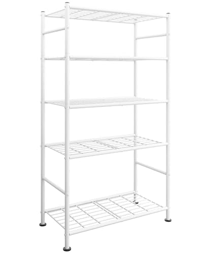 Sakugi Storage Shelves - 5 Tier Shelf Organizer, Heavy Duty Garage Shelving Unit with Leveling Feet, Stable Metal Shelves Organizer for Pantry, Kitchen and Closet, 33.0" W x 12.6" D x 72.0" H, White - color: White, size: 33.0w×12.6d×72.0h (5t)