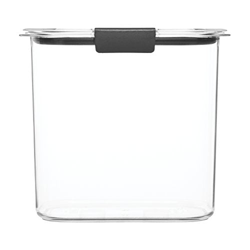 Rubbermaid Brilliance 12-Cup Airtight Food Storage Container, Perfect for Pantry Staples, Clear/Grey - size: 12 Cup