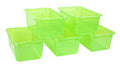 Storex Small Cubby Bin, 12.2 x 7.8 x 5.1 Inches, Candy Green, 5-Pack (62477U05C) - color: Tint Green, style: Bin Only
