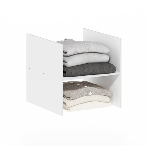 Furinno Cubicle Cube Insert, H-Shelf Cube Organizer, Fits into Furinno Extra Thick Cubes, for Organizers and Storage, White (Does not fit IKEA Kallax Shelving) - color: White, size: H-Shelf Insert