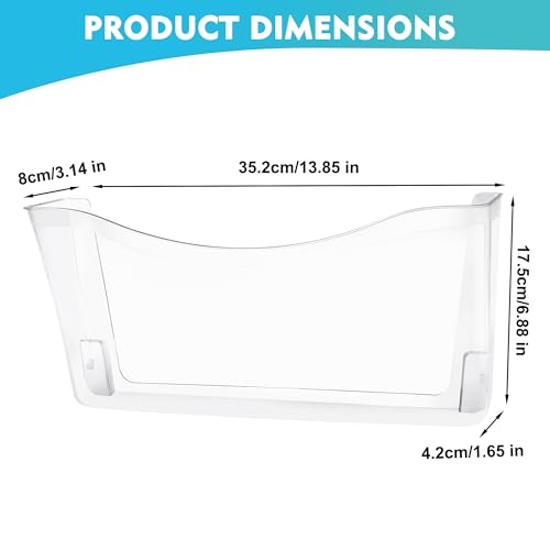 EASEPRES 8 Pack Clear Single Pocket Hanging File Organizer, Plastic Wall Mount Paper Mails Magazines Holder, Mounted Folder Bins for Office, School and Home, 13.85x3.14x6.88 inches - color: Clear, size: 8 Pack