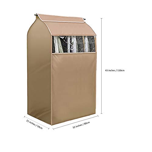 Hanging Garment Storage Bag Clothes Dustproof Cover With Clear Window In Wardrobe/Moisture, Dust Resistant Protector Cover With Zipper (Not Including Frames) - size: X-Large