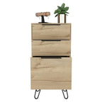 Tuhome Augusta Light Dresser with Three Spacious Drawers, Modern Hairpin Metal Legs, Wide Superior Top for Bedroom Organization, Compact Storage Solution for Small Spaces