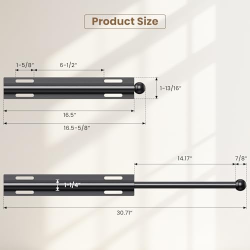 Supforce 16.5" Valet Rod for Closet Pull Out, Retractable Slide Out Valet Rod Closet Organization, Aluminum Valet Clothing Hanger Rods Perfect for Suits, Dresses & Freshly Pressed Clothes, Black - color: Black, size: 16.5IN