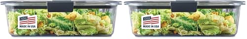 Rubbermaid Brilliance Food Storage Container, Large, 9.6 Cup | Clear | Pack of 2 - size: 9.6 Cup