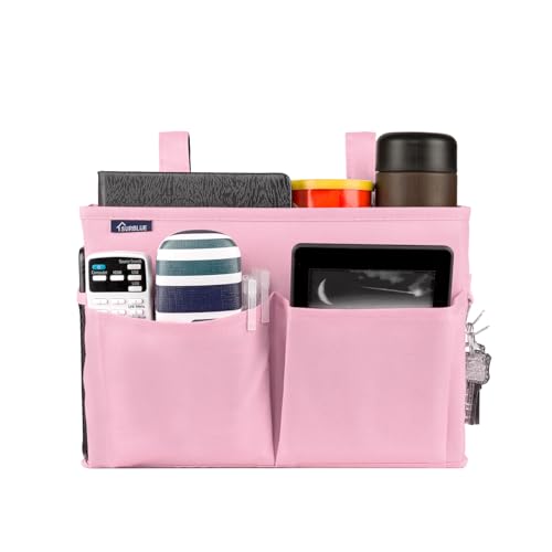 Surblue Caddy Hanging Organizer Bedside Storage Bag for Bunk and Hospital Beds, Pink, Small - color: Pink, size: Small