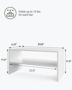 2-Tier Stackable White Shoe Rack, Wooden 2-Shelf Shoe Organizer Freestanding Shoe Storage Stand for 6-9 Pairs, Perfect for Closet, Entryway, Office Use - Modern White