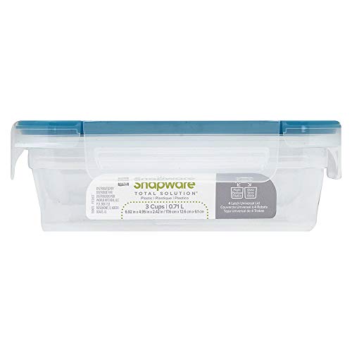 Snapware Plastic Total Solutions (5-Pack, 3 Cup) Food Storage Containers Set, Airtight & Leakproof Plastic Locking BPA-Free Lids Tupperware, Freezer Dishwasher Microwave Safe - size: 5 Pack, style: 3 Cup