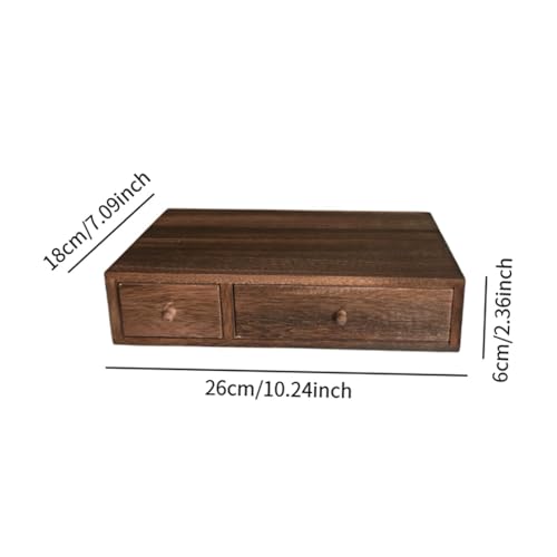 Wood Desktop Organizer Office Supplies Organizer with Drawer Versatile Cosmetic Organizer for Sticky Notes Stamps Paper Clips, 2 Drawer - color: 2 Drawer