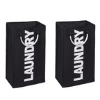 2-Pack Laundry Basket, Durable Handles for Easy Carry, Collapsible Cloth Baskets, Hampers for College Dorms, Foldable Fabric Hamper Bags, Black - color: Black*2
