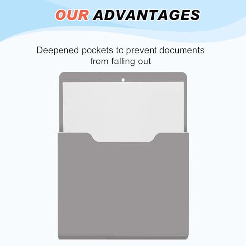Fuutreo 6 Pcs Magnetic Wall File Organizer Magnetic Wall File Holder Refrigerator Magazine Holder for Mail Letters Paper(Achromatic Colors,Vertical-large) - color: Achromatic Colors, size: Vertical-Large
