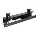 Mount-It! Under Desk Cable Management Tray – Clamp-On No-Drill Metal Cable Management Tray for Desk & Standing Desk, Wire & Cord Organizer for Power Strips, Glass Desks – 23.6” Black