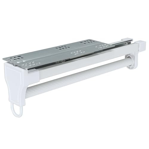 Alise Pull Out Clothes Hanger Rack for Closet,Heavy Duty Closet Rod with Automatic Soft-Close Mechanism for Closets,16 inch Closet Pull Out Metal Rod Organizer Hangers for Coats Pant Hanger,White - color: White, size: 16 Inch