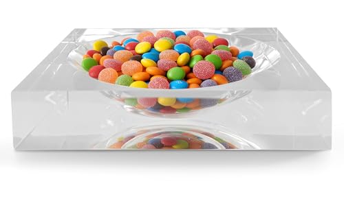 Clear Acrylic Catchall Tray - Decorative Jewelry Dish & Vanity Organizer for Keys, Rings, Earrings | Modern Minimalist Home Decor for Dresser, Nightstand, Entryway - color: Clear