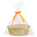 Pro Goleem Small Woven Basket with Gift Bags and Ribbons Durable Baskets for Gifts Empty Small Rope Basket for Storage 12"X 8" X 5" Baby Toy Basket with Handles, Khaki - color: khaki