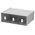 Desktop Storage Drawers, Plastic Desk Organizer with 3 Drawers, Modular Stackable Toolbox Units for Office Stationary, Makeup Container, Bathroom Countertop (1 Tall Layer, White & Clear) - color: 1 Tall Layer & 3 Drawers, White & Clear