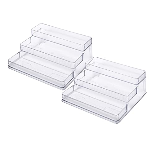 SIMPLEMADE 3-Tier Spice Rack Organizer - Versatile Storage Shelf for Kitchen, Bathroom, Bedroom & Office, Set of 2, Clear - color: Clear, size: Set of 2