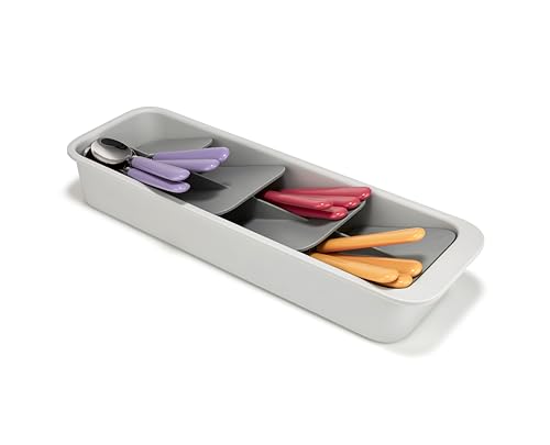 Joseph Joseph DrawerStore Compact Tiered Flatware Cutlery Kitchen Drawer Organizer, Disassembles for Easy Cleaning, Recycled Plastic - size: Compact, style: Flatware Organizer
