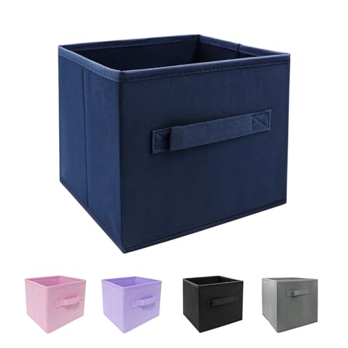 EBIGIC Small Storage Bins,Collapsible Fabric Storage Organizer 9.0"x7.5"x7.5",Mini Storage Box,fit for closet, living room, bookshelf, Kids clothes and toys storage and organization Blue - color: Blue 1Pack, size: 9”x 7.5”x 7.5”