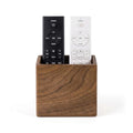 Remote Holder Hole-Free, Self-Adhesive Storage Wooden Box, Wall Mounted or Desk Mounted Container - size: Small