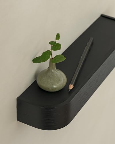 Kazai. Key Holder 'Toke' | Minimalist Key Hook Design from Berlin | Modern Key Holder Wall Mount with Wooden Shelf | Key Rack for Wall as Entryway Organizer | Oak, Black - color: Oak, black, size: 8 Hooks