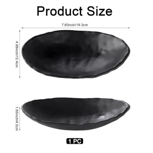 Black Jewelry Dish Tray Trinket Decorative Ring Holder Organizer Key Dish Bowl for Entryway Table Office Home Table Decor 7.60 Inch Oval - size: 7.60 Inches