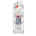 Rolling Laundry Basket Hamper, Laundry Sorter Cart 3 Section on Wheels, Stackable Tiered Organizer Baskets Shelf Rack Storage w/Compartment for Bedrooms, Classrooms, Laundry Rooms