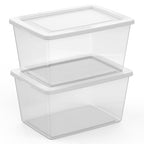 Sterilite 6 Pack Storage Boxes, Clear Plastic Stackable Containers, Lightweight Home Organizers with Snap Lids, 58 Quart, White - size: 58 Quart, style: 6 Pack