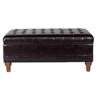 HomePop Deluxe Tufted Storage Bench with Hinged Lid, Espresso - color: Espresso