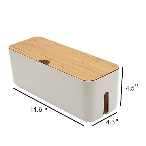 2 Pieces Cable Management Box|Cord Organizer Box| Hide and Conceal Power Strips and Electrical Cords from TVs, Computers, and Desks (White 2PCS) - color: White 2PCS