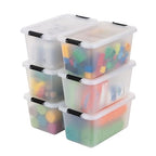 IRIS USA 6-Pack Clip Box with Latching Lids, 13 Quart Craft Storage Bins, Art & Writing Supply Containers for Home, Office & Classroom Organization - size: 13.5 Qt, style: 6 Pack