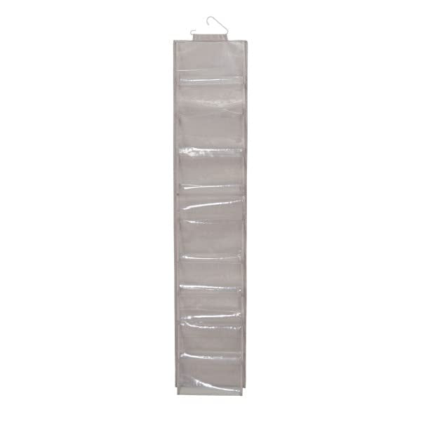 Household Essentials 20-Pocket Closet Shoe File, Single Hook System - color: Silver